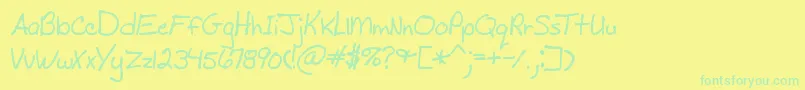 Fonte MadsScrawlBrk – fontes verdes em um fundo amarelo