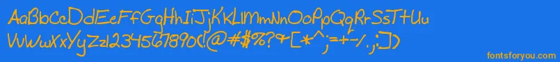 MadsScrawlBrk Font – Orange Fonts on Blue Background