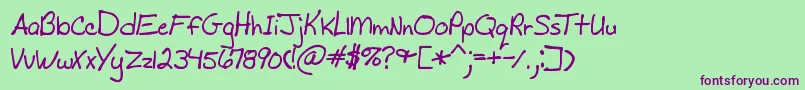 MadsScrawlBrk Font – Purple Fonts on Green Background