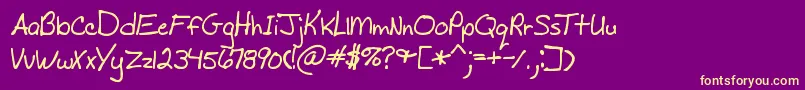 MadsScrawlBrk Font – Yellow Fonts on Purple Background