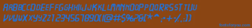 Fonte Vcrscapsssk ffy – fontes azuis em um fundo marrom