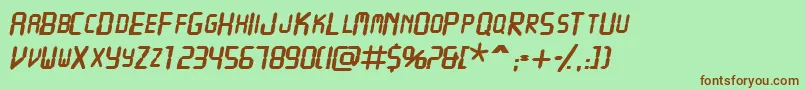 Vcrscapsssk ffy Font – Brown Fonts on Green Background