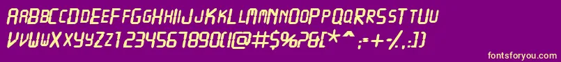 Fonte Vcrscapsssk ffy – fontes amarelas em um fundo roxo