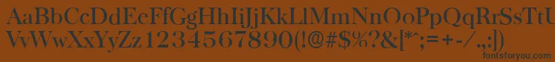 BaskervilleserialMediumRegular-fontti – mustat fontit ruskealla taustalla