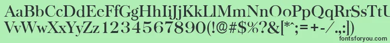 Fonte BaskervilleserialMediumRegular – fontes pretas em um fundo verde