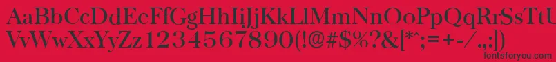 Шрифт BaskervilleserialMediumRegular – чёрные шрифты на красном фоне