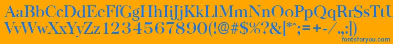 BaskervilleserialMediumRegular Font – Blue Fonts on Orange Background