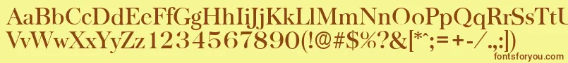 Czcionka BaskervilleserialMediumRegular – brązowe czcionki na żółtym tle