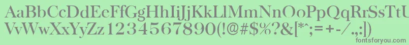 フォントBaskervilleserialMediumRegular – 緑の背景に灰色の文字