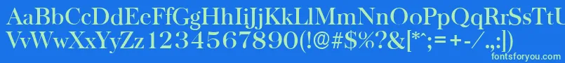 BaskervilleserialMediumRegular Font – Green Fonts on Blue Background