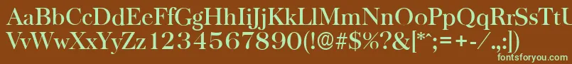 BaskervilleserialMediumRegular Font – Green Fonts on Brown Background