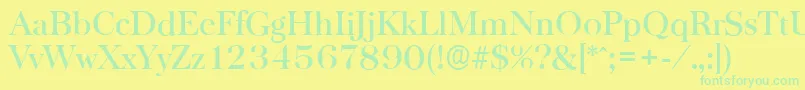 BaskervilleserialMediumRegular-Schriftart – Grüne Schriften auf gelbem Hintergrund