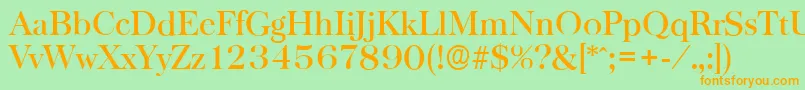 BaskervilleserialMediumRegular Font – Orange Fonts on Green Background