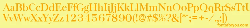 Шрифт BaskervilleserialMediumRegular – оранжевые шрифты на жёлтом фоне
