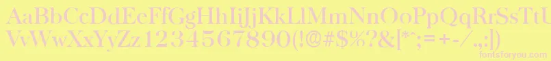 BaskervilleserialMediumRegular Font – Pink Fonts on Yellow Background