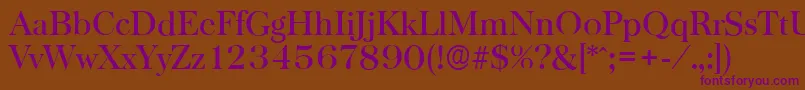 BaskervilleserialMediumRegular Font – Purple Fonts on Brown Background