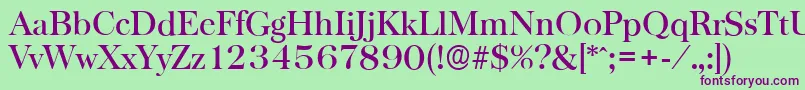 BaskervilleserialMediumRegular Font – Purple Fonts on Green Background