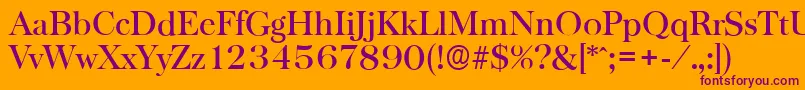 BaskervilleserialMediumRegular Font – Purple Fonts on Orange Background