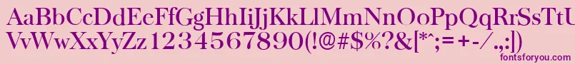 フォントBaskervilleserialMediumRegular – ピンクの背景に紫のフォント