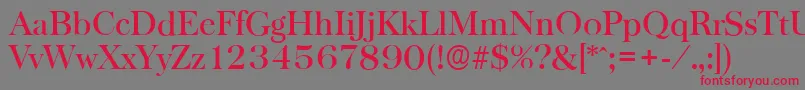 BaskervilleserialMediumRegular-Schriftart – Rote Schriften auf grauem Hintergrund