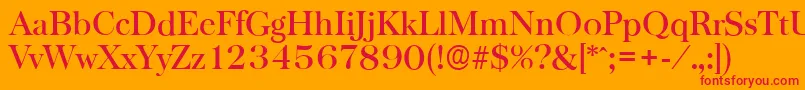 BaskervilleserialMediumRegular Font – Red Fonts on Orange Background