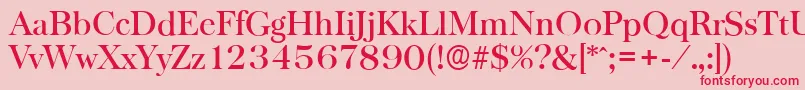 BaskervilleserialMediumRegular Font – Red Fonts on Pink Background