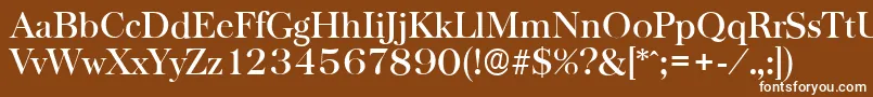 フォントBaskervilleserialMediumRegular – 茶色の背景に白い文字