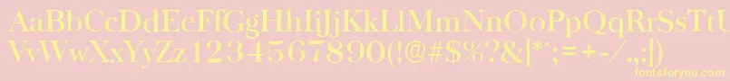 BaskervilleserialMediumRegular Font – Yellow Fonts on Pink Background
