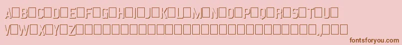 Fonte EmbossStatementRegular – fontes marrons em um fundo rosa
