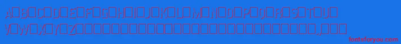 EmbossStatementRegular Font – Red Fonts on Blue Background