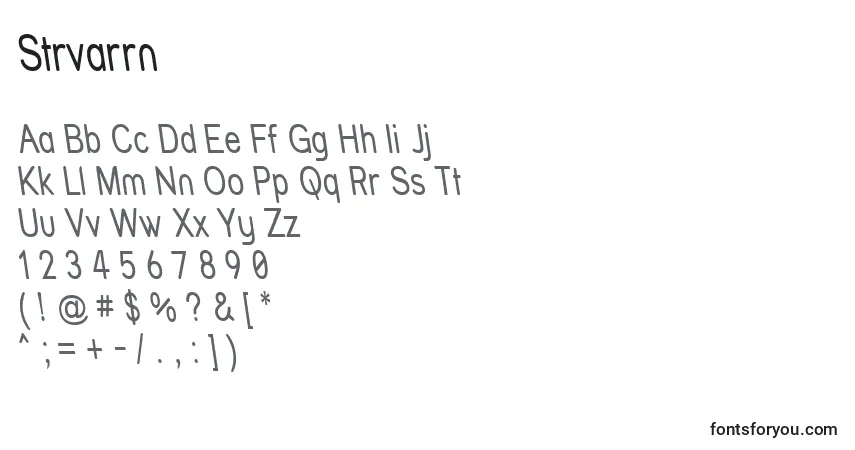 Strvarrn-fontti – aakkoset, numerot, erikoismerkit