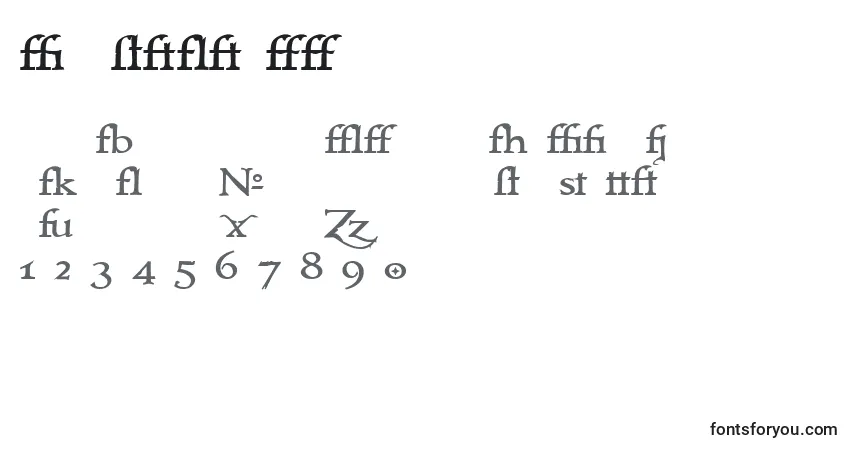 Schriftart Immrtlt ffy – Alphabet, Zahlen, spezielle Symbole