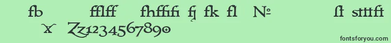 フォントImmrtlt ffy – 緑の背景に黒い文字