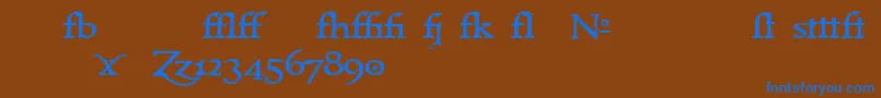 Immrtlt ffy Font – Blue Fonts on Brown Background