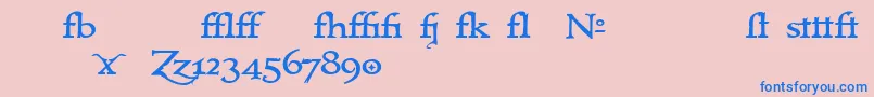 Immrtlt ffy Font – Blue Fonts on Pink Background