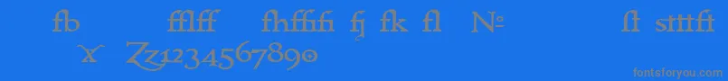 フォントImmrtlt ffy – 青い背景に灰色の文字