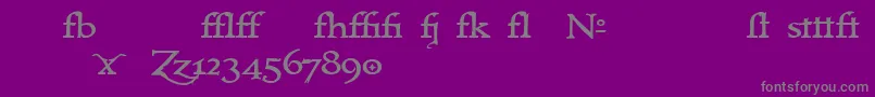 フォントImmrtlt ffy – 紫の背景に灰色の文字