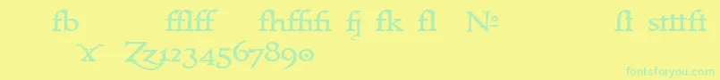 Immrtlt ffy Font – Green Fonts on Yellow Background