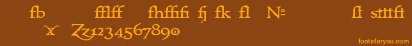 Immrtlt ffy Font – Orange Fonts on Brown Background