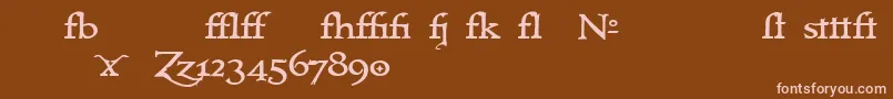 フォントImmrtlt ffy – 茶色の背景にピンクのフォント