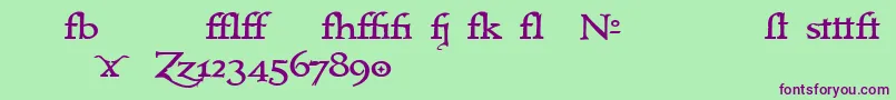 Immrtlt ffy Font – Purple Fonts on Green Background