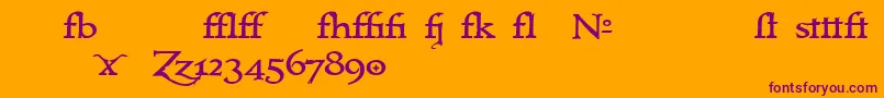 Immrtlt ffy-fontti – violetit fontit oranssilla taustalla