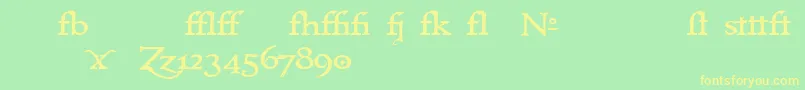 Immrtlt ffy-Schriftart – Gelbe Schriften auf grünem Hintergrund