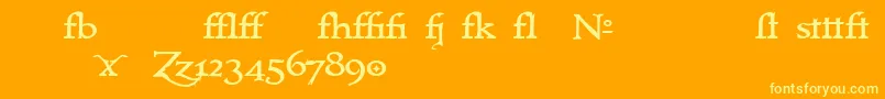 Immrtlt ffy-Schriftart – Gelbe Schriften auf orangefarbenem Hintergrund