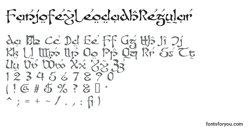A fonte FanjofeyLeodaAhRegular – alfabeto, números, caracteres especiais