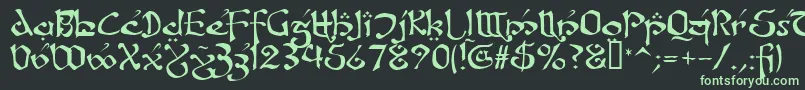 FanjofeyLeodaAhRegular Font – Green Fonts on Black Background