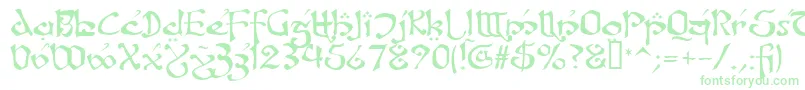 FanjofeyLeodaAhRegular Font – Green Fonts on White Background