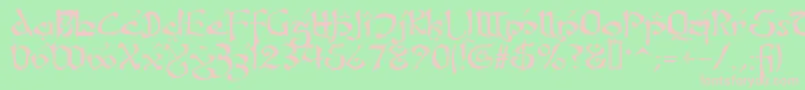 FanjofeyLeodaAhRegular Font – Pink Fonts on Green Background