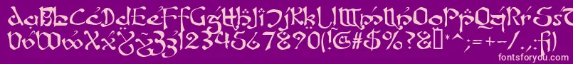 FanjofeyLeodaAhRegular Font – Pink Fonts on Purple Background