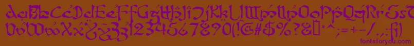 FanjofeyLeodaAhRegular Font – Purple Fonts on Brown Background